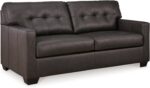 by  Modern Tufted Leather Match Sofa, Black