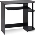 Easy Assembly Computer Desk, With Keyboard Tray, Espresso/Black