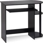 Easy Assembly Computer Desk, With Keyboard Tray, Espresso/Black