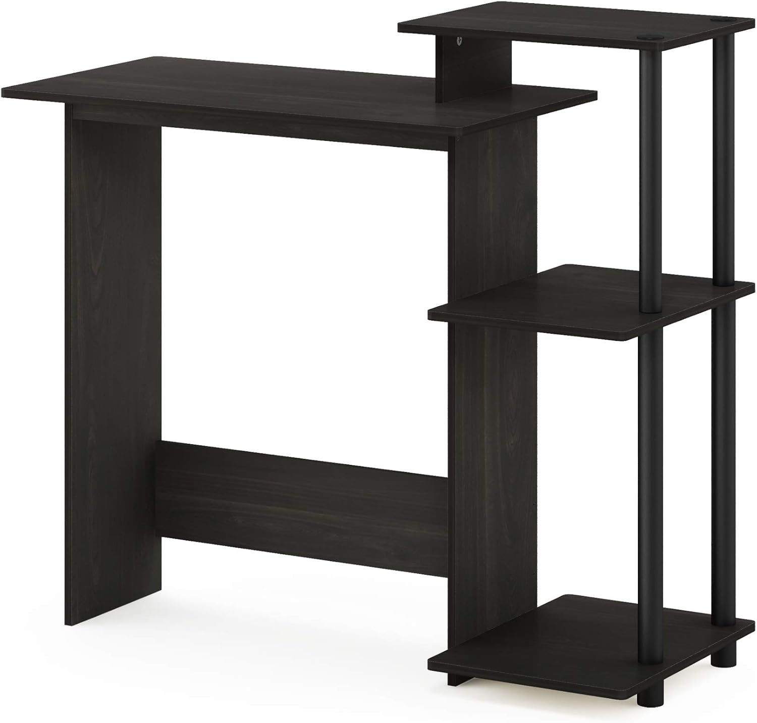 61QwgM0K7L._AC_SL1500_.jpg Efficient Home Laptop Notebook Computer Desk with Square Shelves, Espresso/Black - Image 1