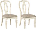 French Country Ribbon Back Dining Chair, 2 Count, Chipped White