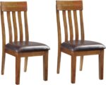 Rake Back 19" Dining Room Chair 2 Count, Medium Brown