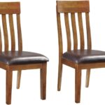 Rake Back 19" Dining Room Chair 2 Count, Medium Brown