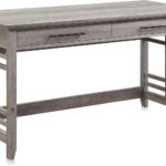 Modern Simple Home Office Computer Laptop Writing Desk Wood Study Table Workstation with Drawers - 55 Inch  (Gray Wash)