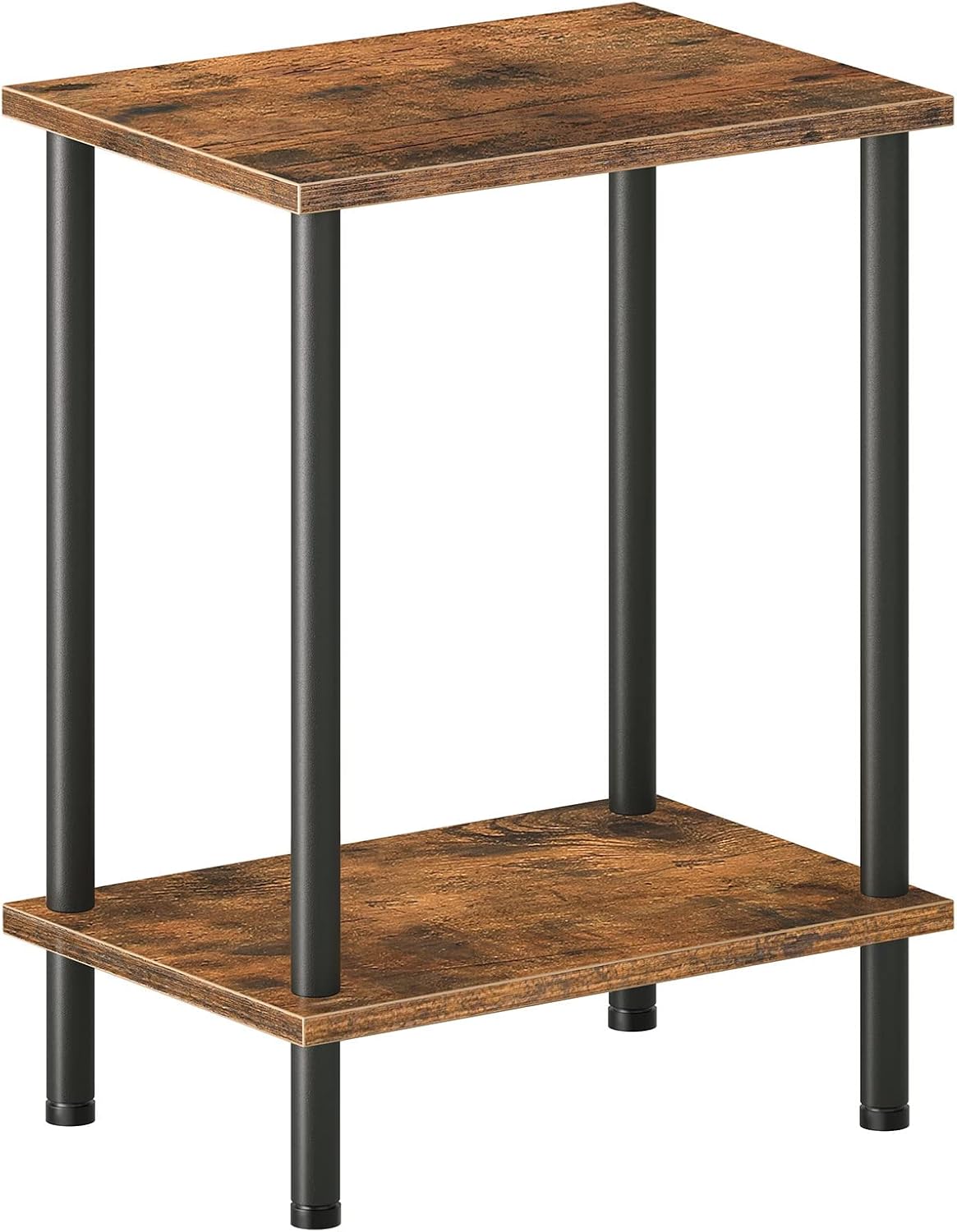 711-JsvqqkL._AC_SL1500_.jpg End Table, Small Side Table, Nightstand with 2-Layer Storage Shelves, Sofa Table for Small , Living Room, Bedroom, Stable Frame, Easy Assembly, Rustic Brown - Image 1