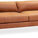 93" Sofa in Full-Grain re-Aniline Italian Tanned Leather in Cognac Tan