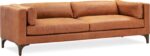 93" Sofa in Full-Grain re-Aniline Italian Tanned Leather in Cognac Tan