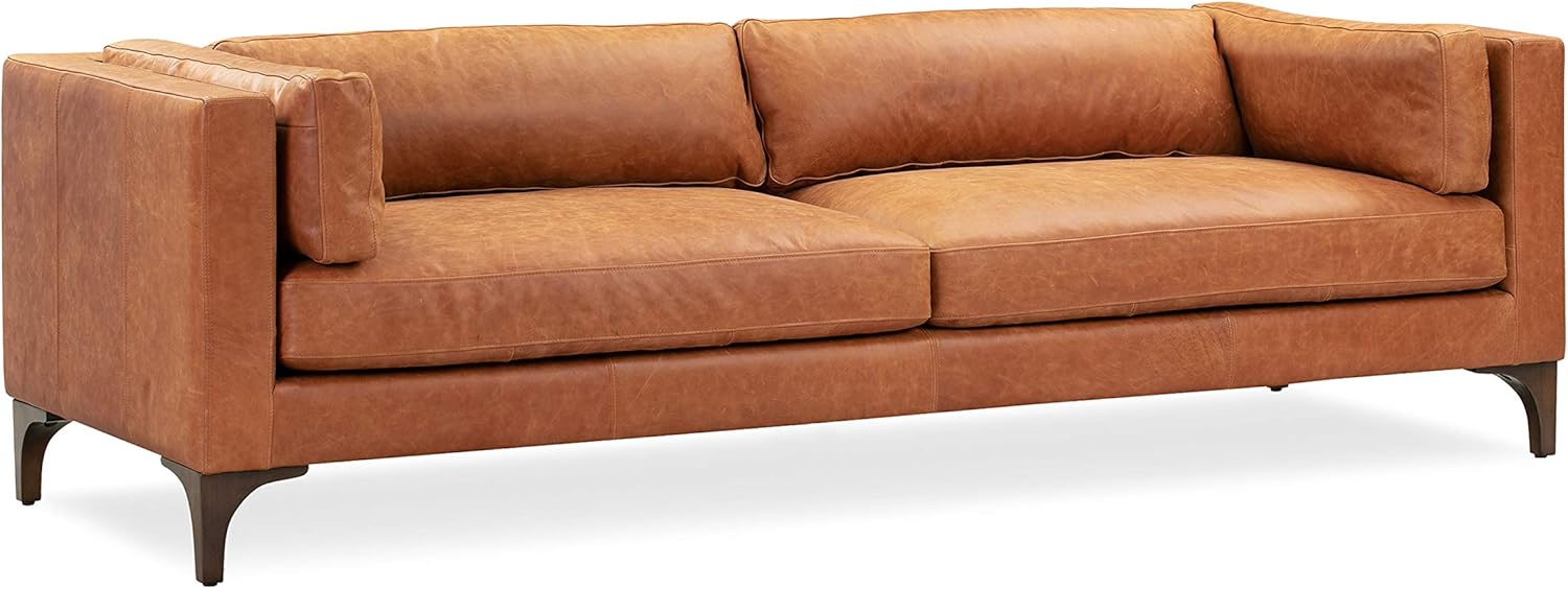 712bfhOwGFL._AC_SL1500_.jpg 93" Sofa in Full-Grain re-Aniline Italian Tanned Leather in Cognac Tan - Image 1