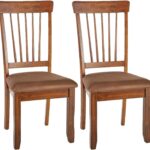 18" Rustic Dining Chair with Cushions, 2 Count, Brown