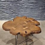 Rustic Live Edge Round Coffee Table Dining Table Corner Table Hallway Table Office Table Counter Table Center Table Side Table End Table Bedside Table (30" Inches Tall, 36 x 36 Inches)