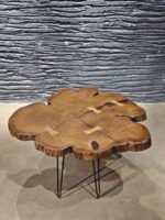 Rustic Live Edge Round Coffee Table Dining Table Corner Table Hallway Table Office Table Counter Table Center Table Side Table End Table Bedside Table (30" Inches Tall, 36 x 36 Inches)