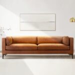 93" Sofa in Full-Grain re-Aniline Italian Tanned Leather in Cognac Tan - Image 2