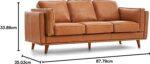Full Leather Sofa 88” - re Full Italian Nappa Leather Couch, Solid Wood Accent, Ultimate Comfort, Cognac Tan - Image 2