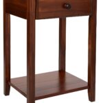 647-24 Nightstand with USB Ports, 24.5" H x 14.25" D x 17.5" W, Warm Brown