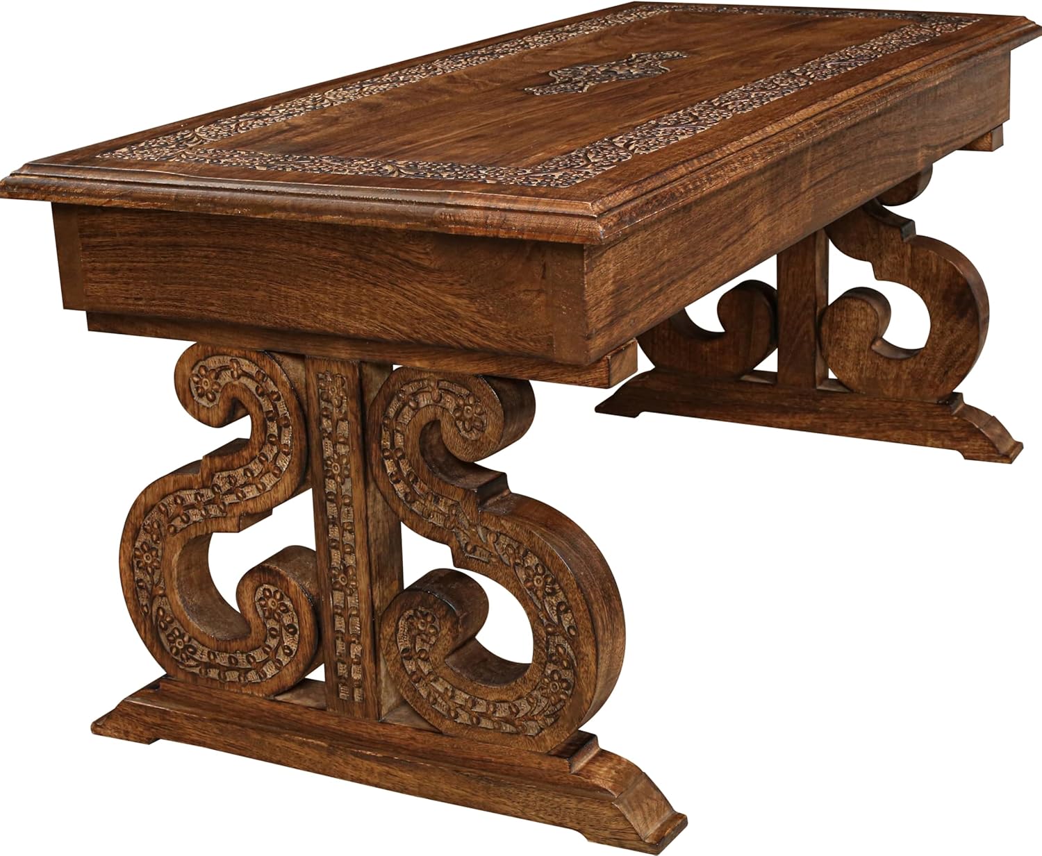 81Cc6BIm2uL._AC_SL1500_.jpg Coffee Table,Wood Coffee Tables for Living room,Living room Centre Table,Wooden Coffee Table Made from Mango wood,Rectangular Wooden coffee Table,Tea Table,Wood Accent Table- 40x18 Inch Burnt - Image 1