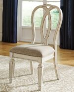 French Country Ribbon Back Dining Chair, 2 Count, Chipped White - Image 2
