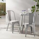 Metal Dining Chairs, Dark Grey, 1 Count (Pack of 4) - Image 2