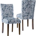 Classic  Dining Chair -Denim Jacobean Print (Set of 2)