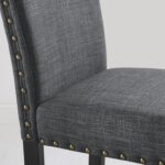 Gray Fabric Dining Chairs with Nailhead Trim, Pack of 2 - Image 2